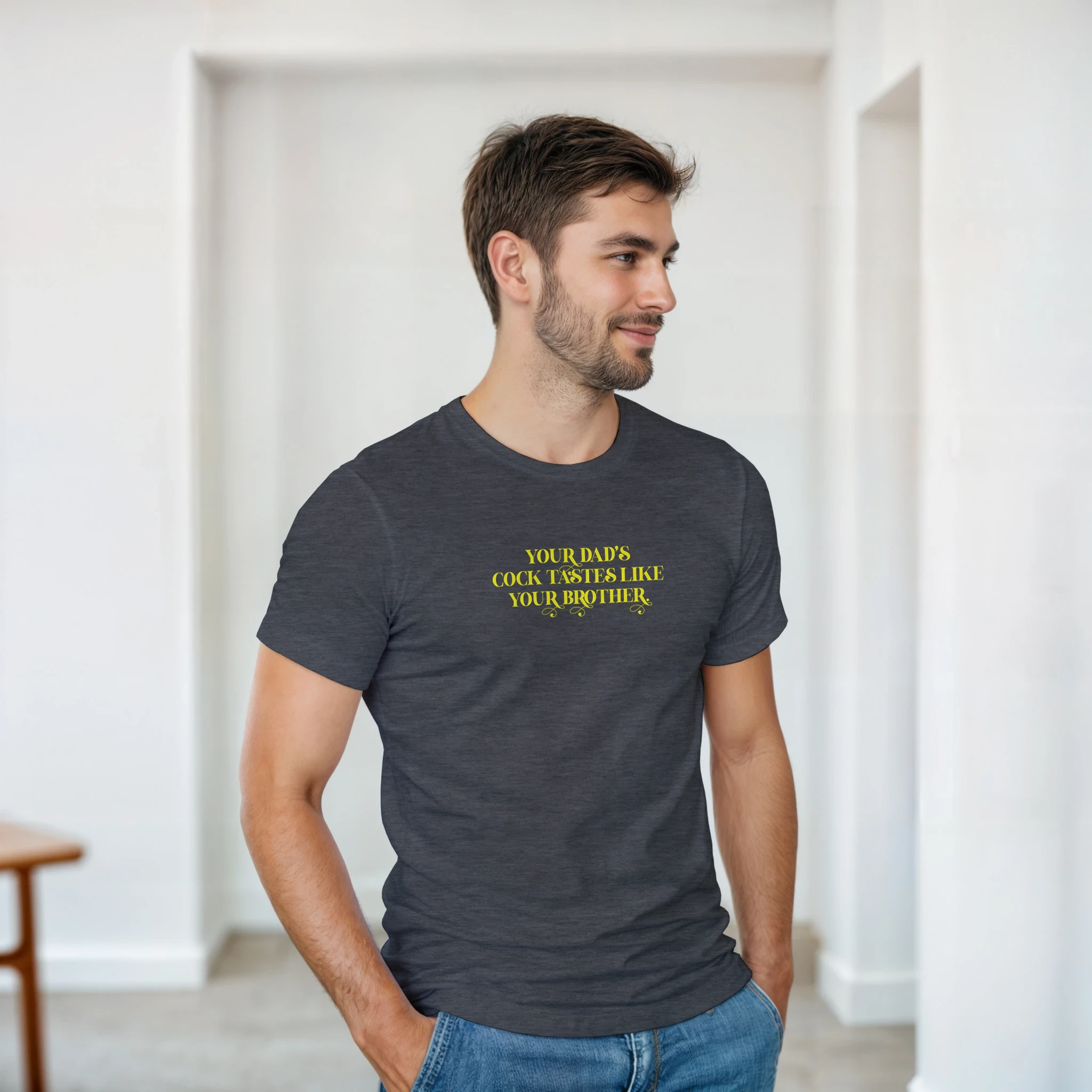 Your dads cock tastes like your brother adult novelty tshirt sex dark grey 3