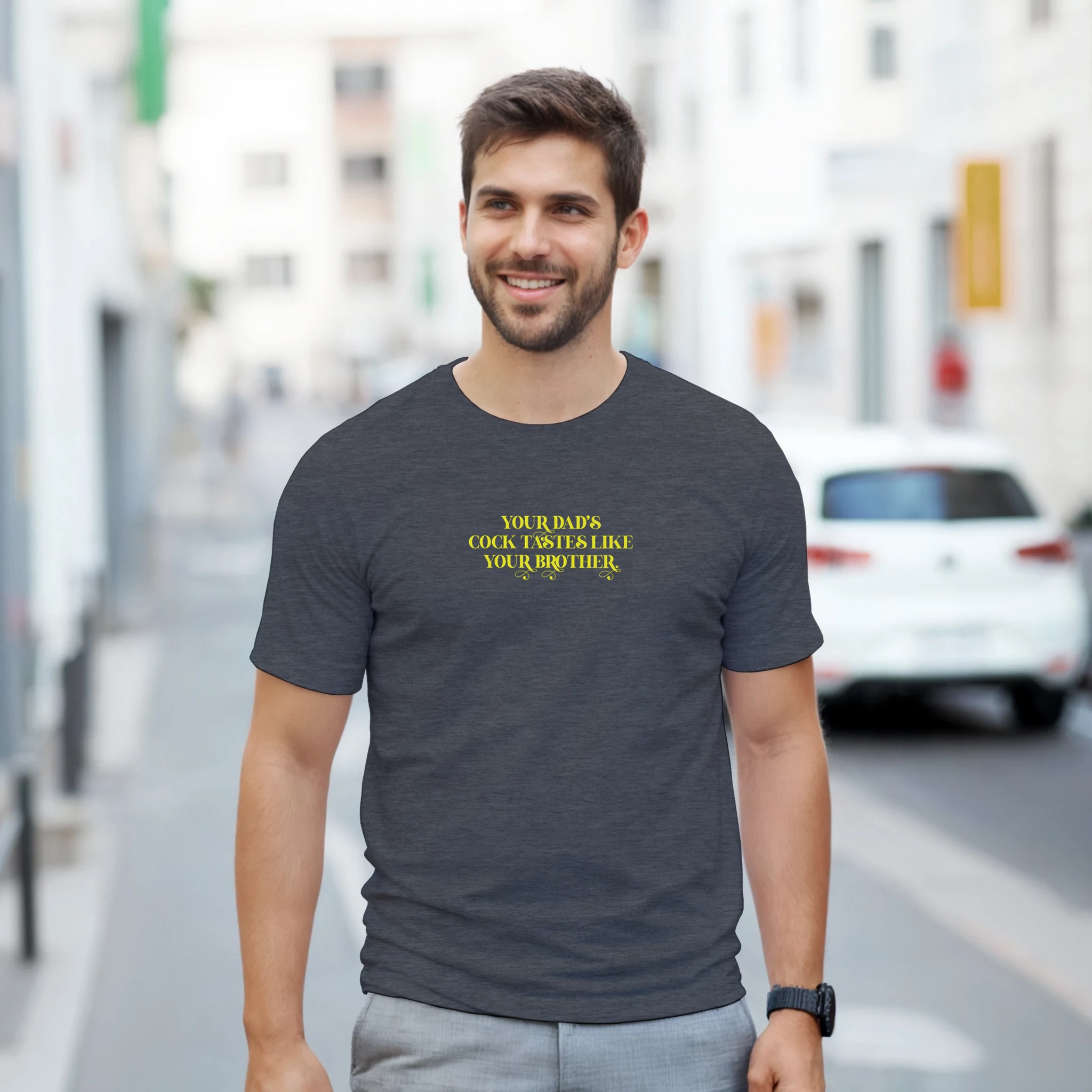 Your dads cock tastes like your brother adult novelty tshirt sex dark grey 8