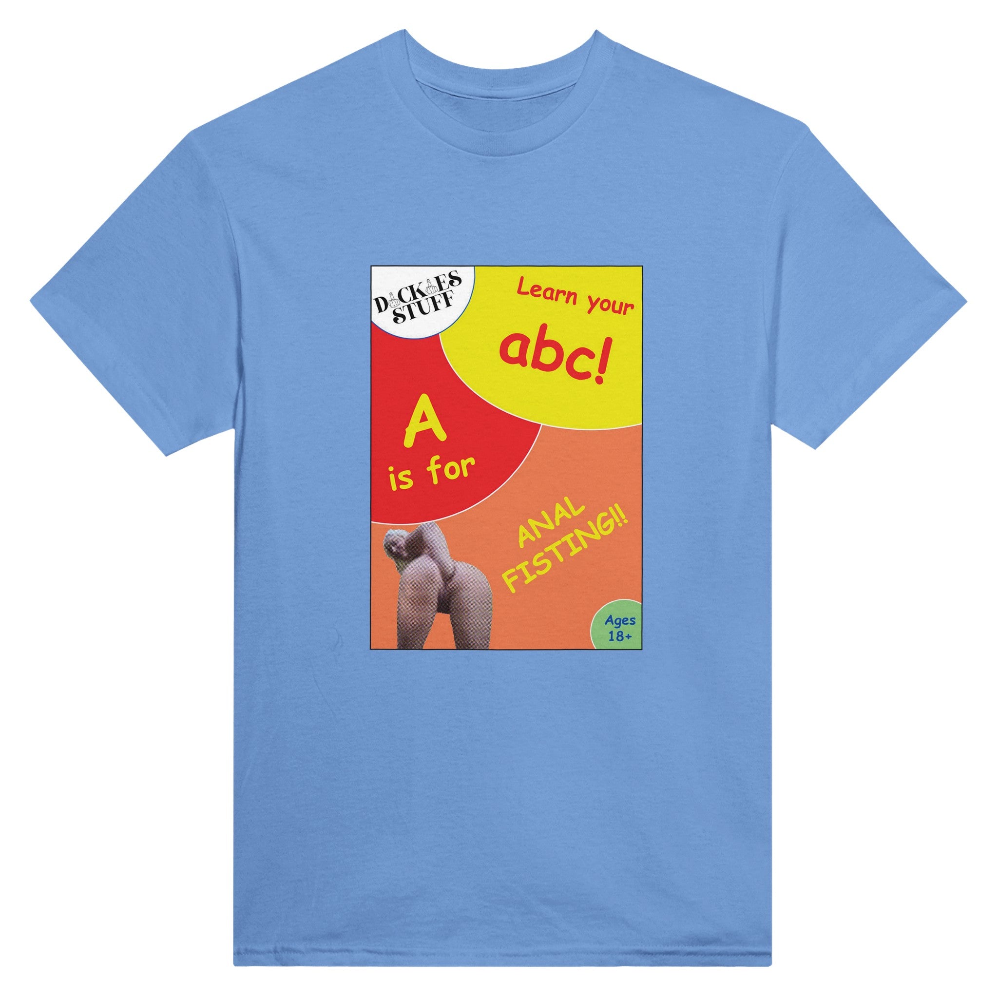 a is for anal fisting abc adult novelty tshirt sex light blue 3