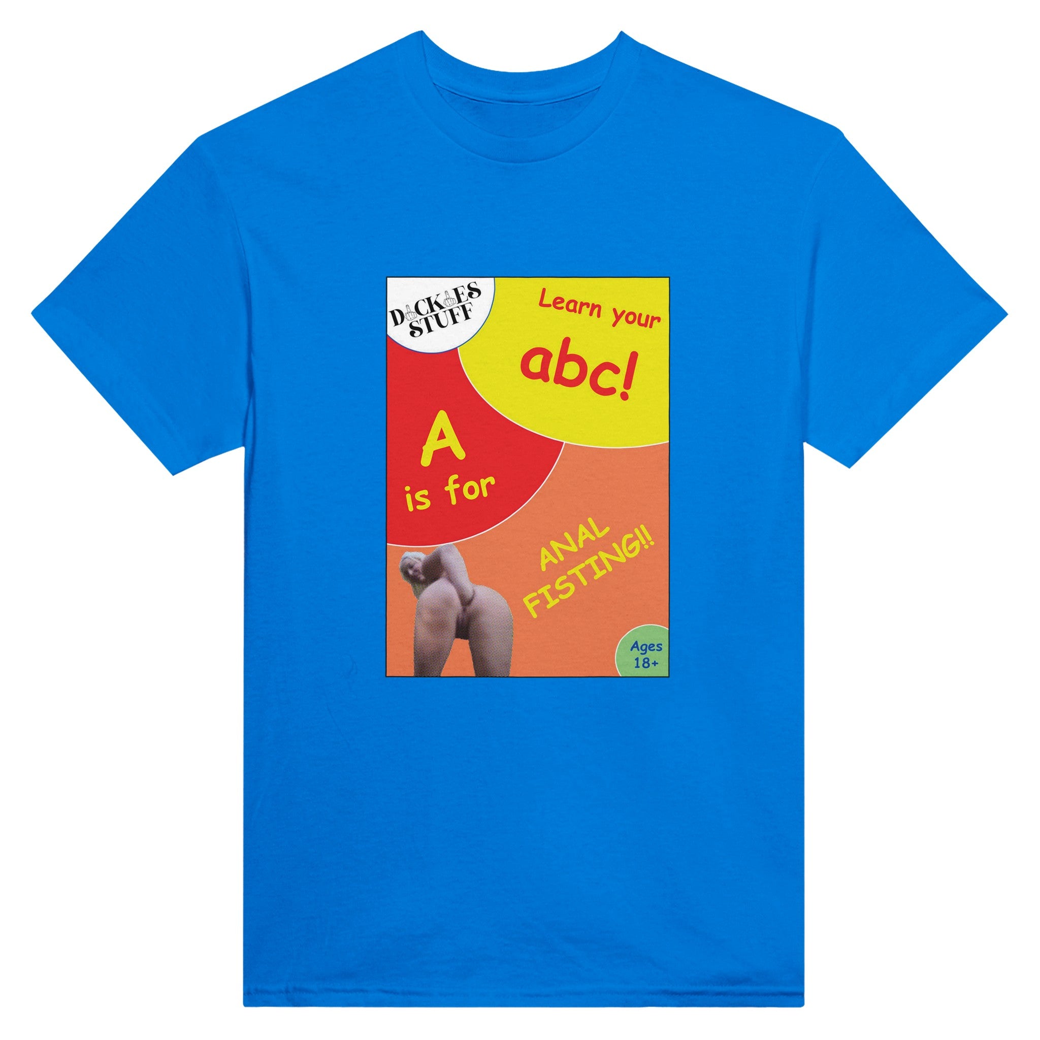 a is for anal fisting abc adult novelty tshirt sex royal blue