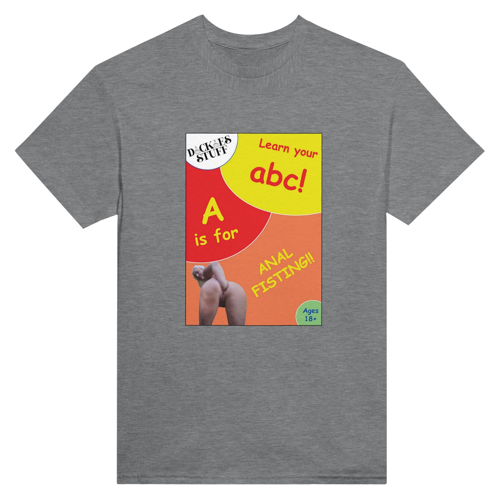 a is for anal fisting abc adult novelty tshirt sex sport grey