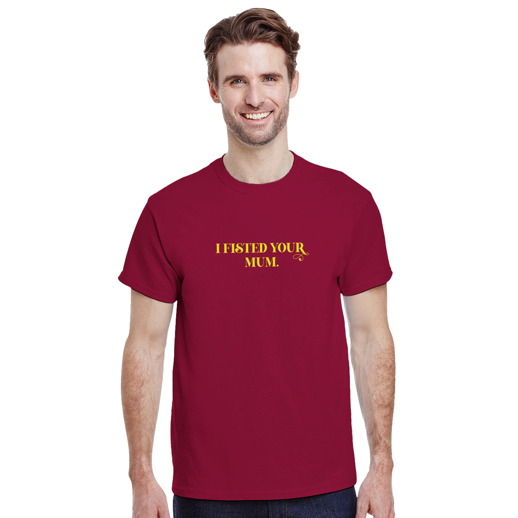 i fisted your mum adult novelty tshirt sex red