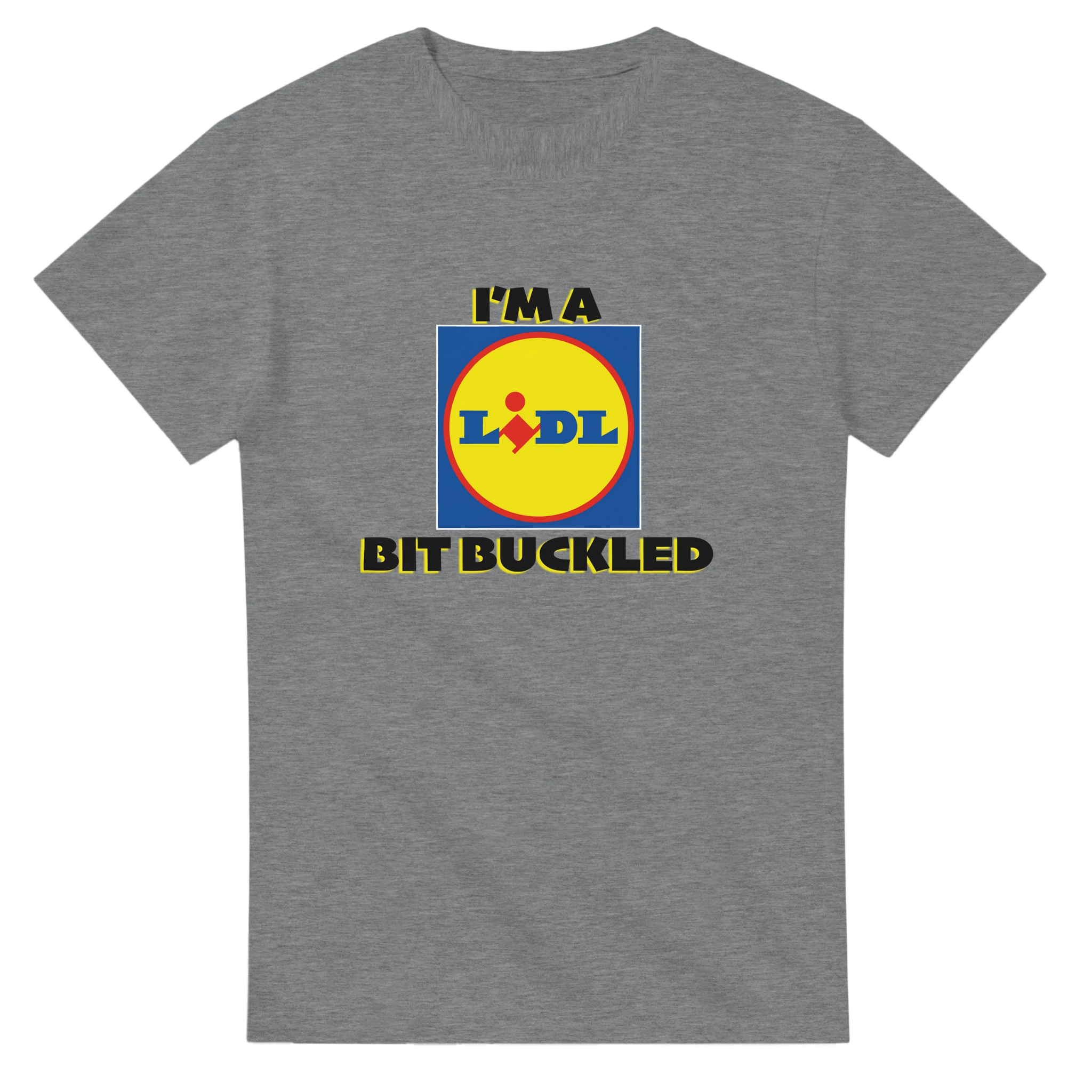 im a lidl bit buckled adult novelty tshirt sport grey