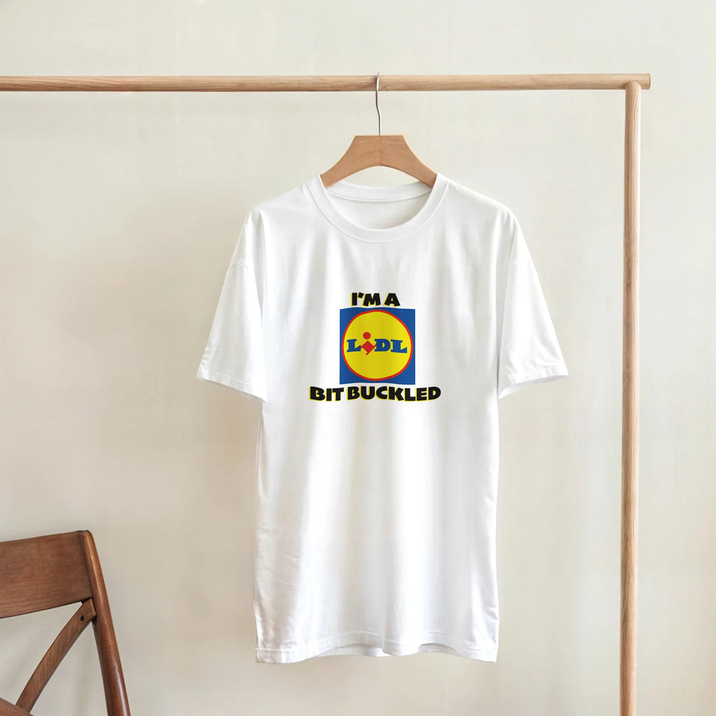 im a lidl bit buckled adult novelty tshirt white 2