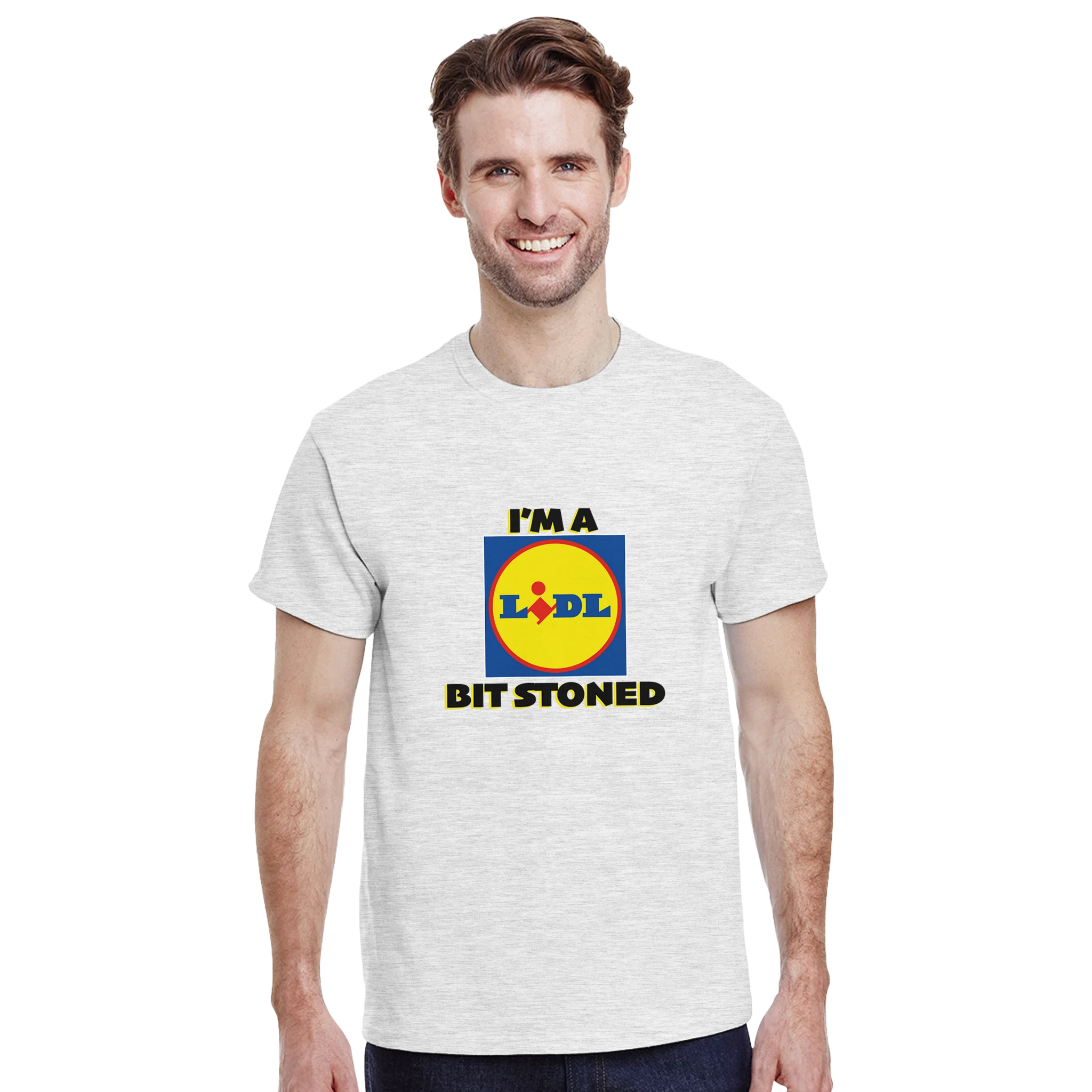im a lidl bit stoned adult novelty tshirt ash grey