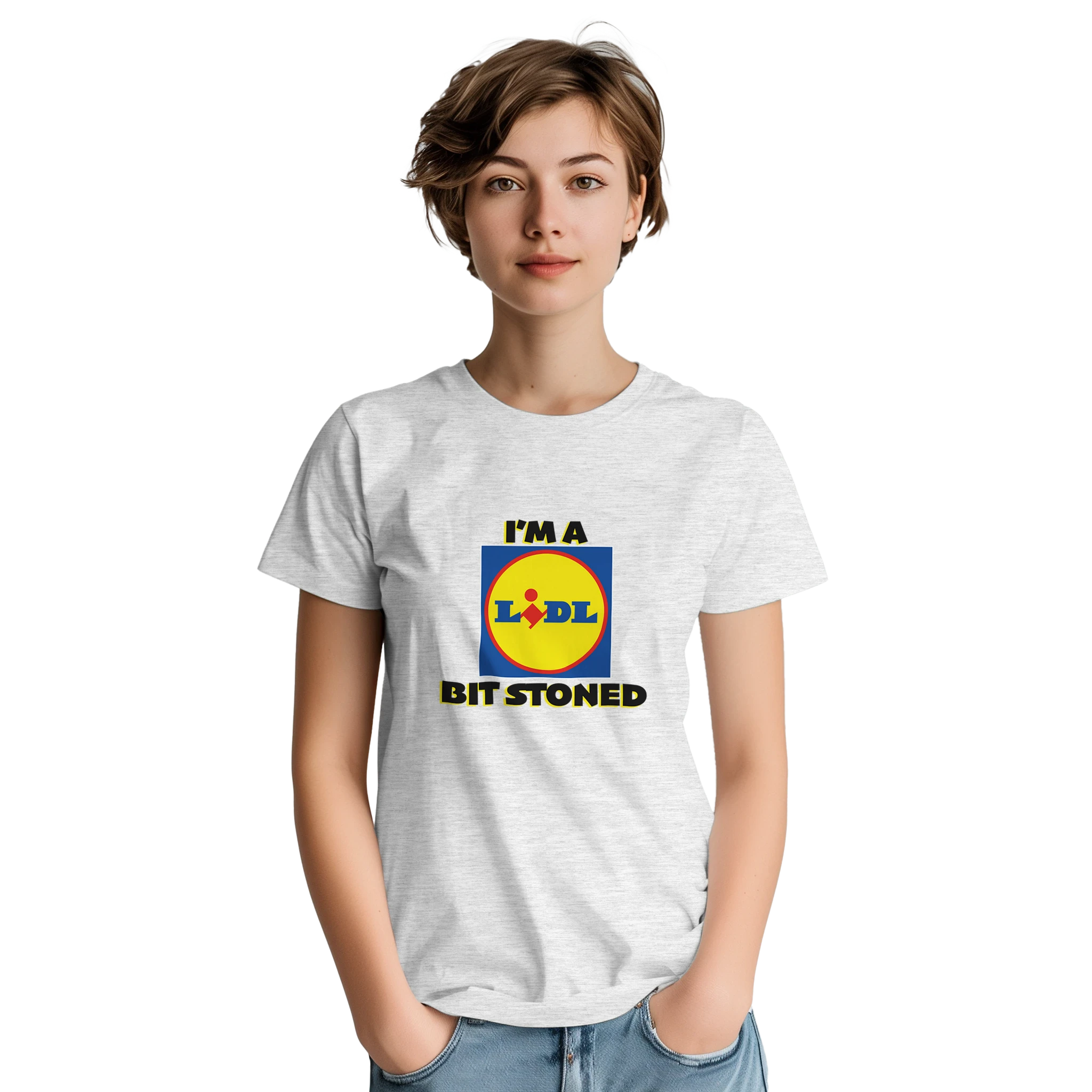 im a lidl bit stoned adult novelty tshirt ash grey 3