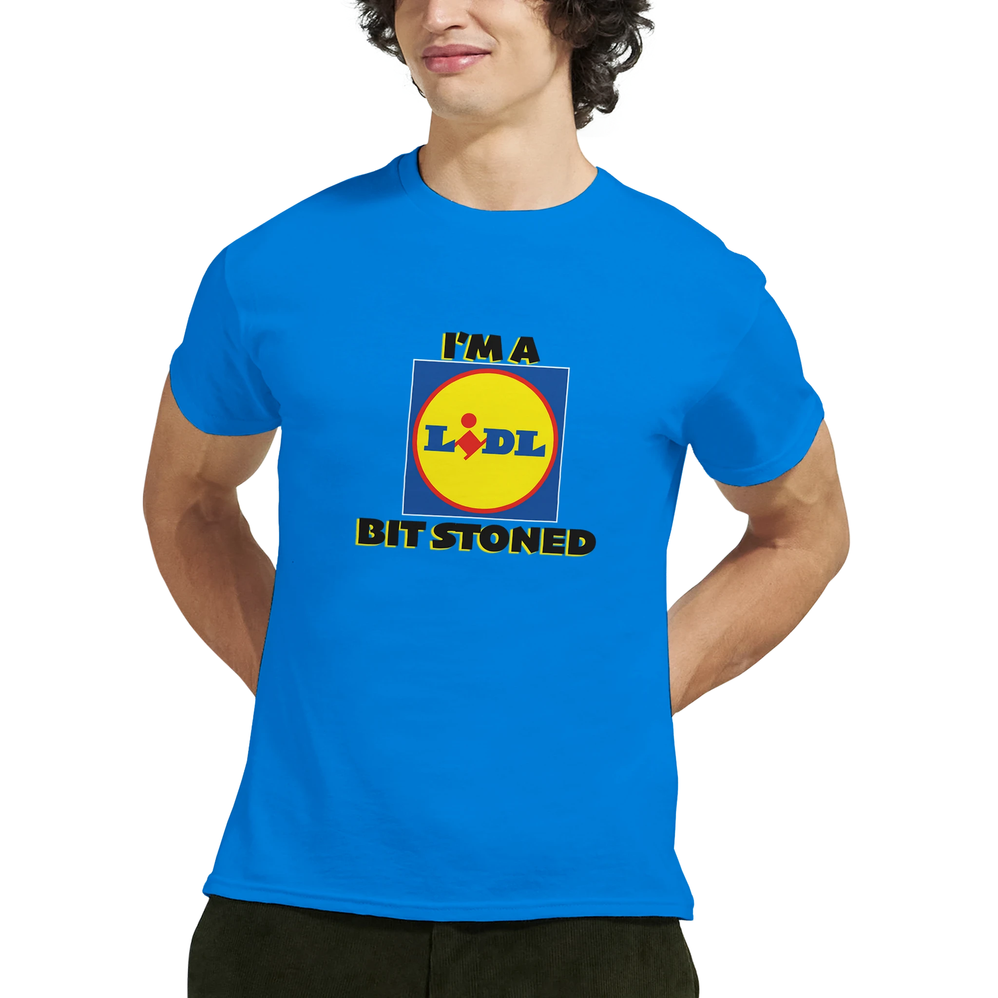 im a lidl bit stoned adult novelty tshirt royal blue