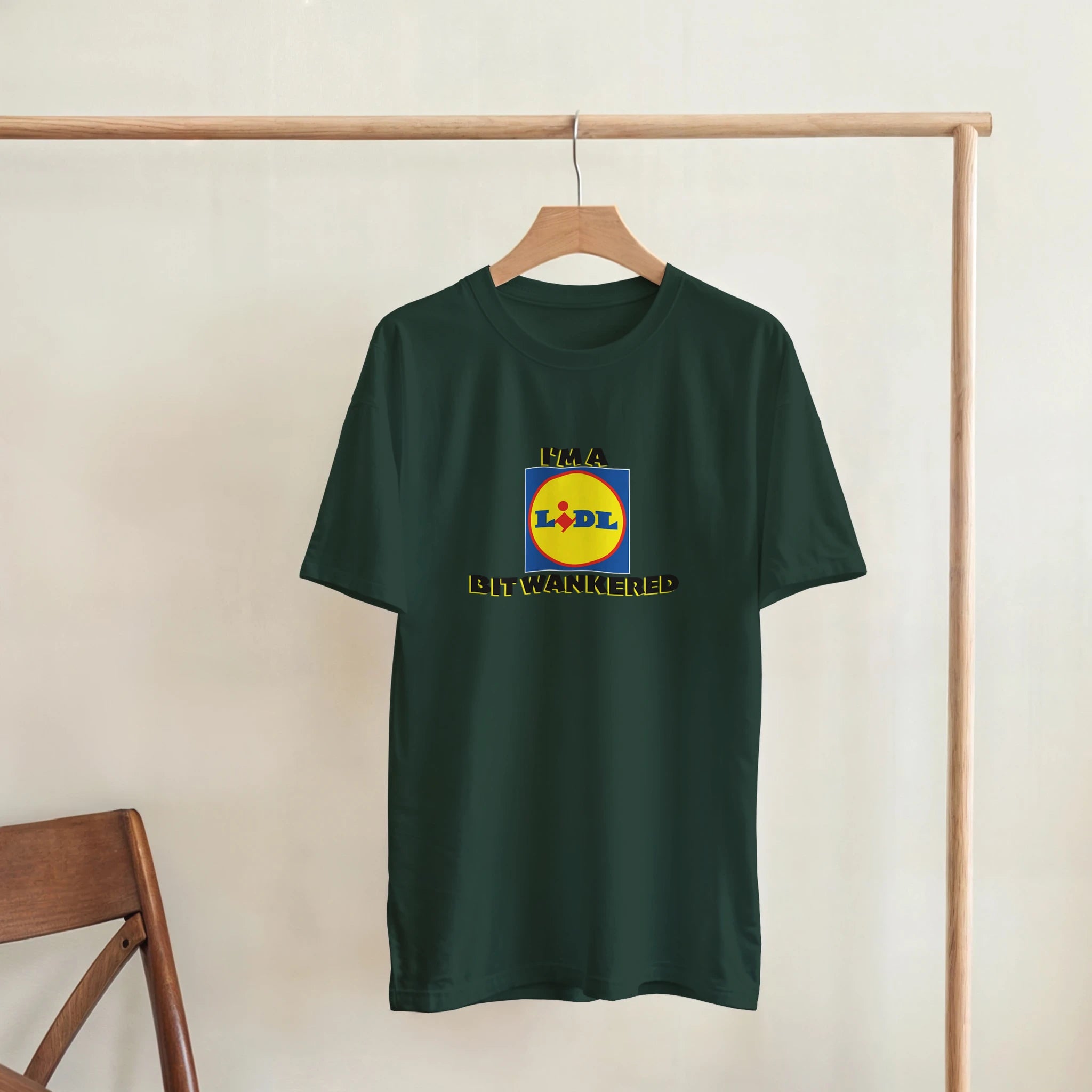 im a lidl bit wankered adult novelty tshirt forest green