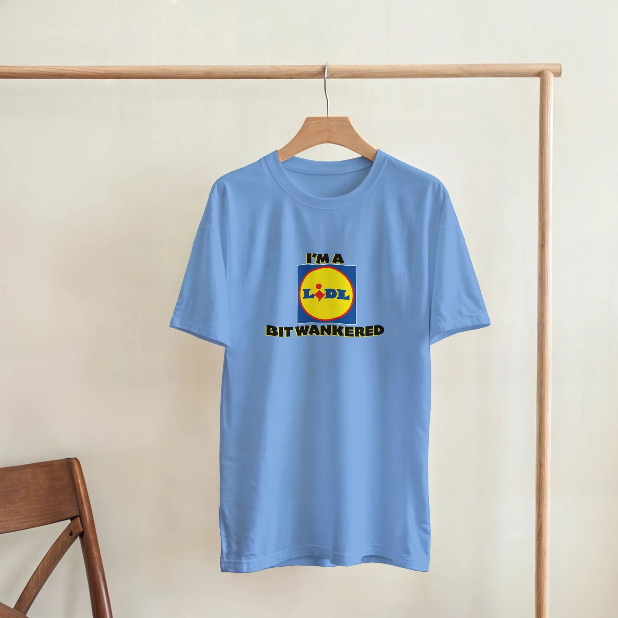im a lidl bit wankered adult novelty tshirt light blue