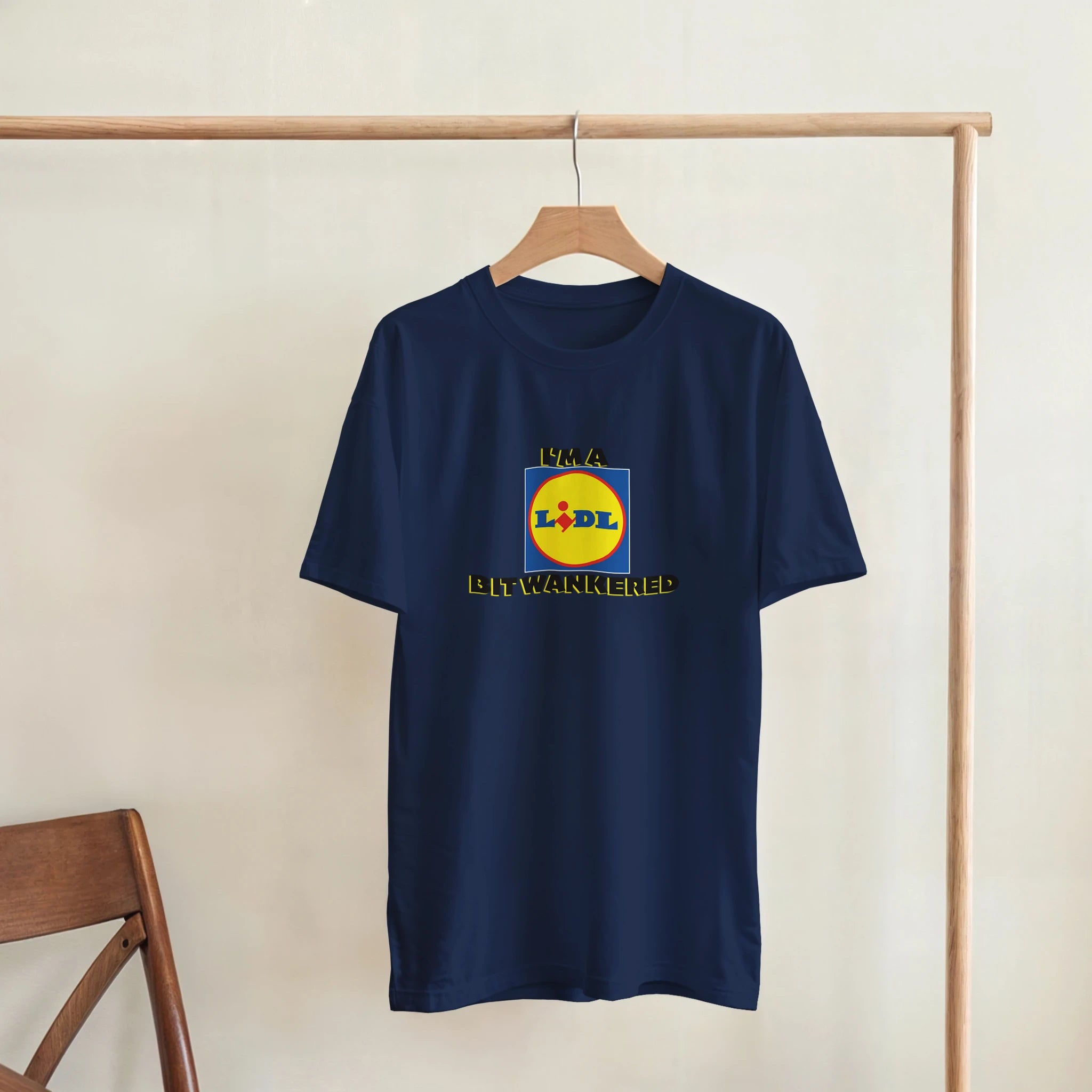 im a lidl bit wankered adult novelty tshirt navy blue