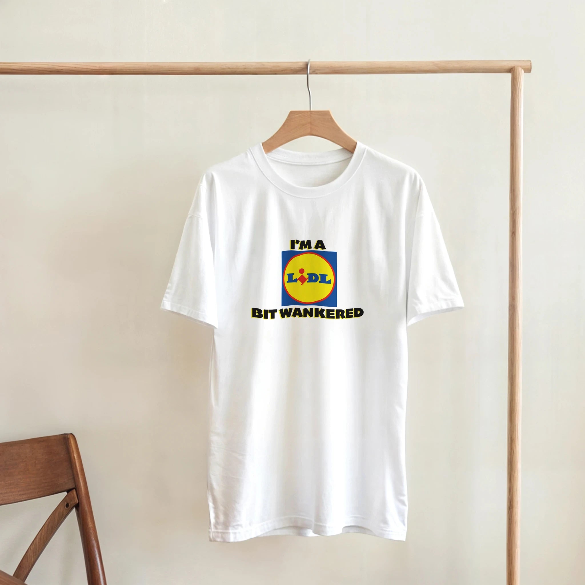 im a lidl bit wankered adult novelty tshirt white