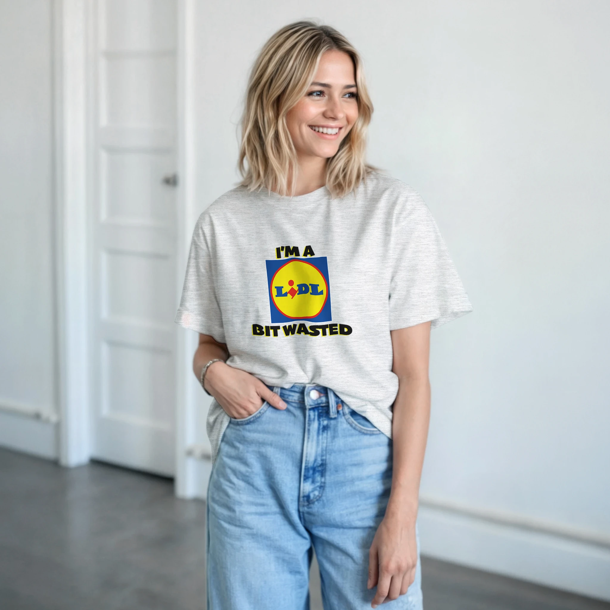 im a lidl bit wasted adult novelty tshirt ash grey 3