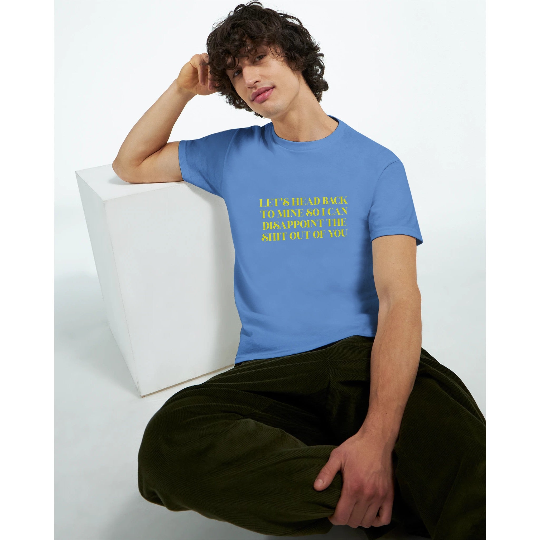 let's head back to mine so i can disappoint the shit out of you adult novelty tshirt sex light blue 2
