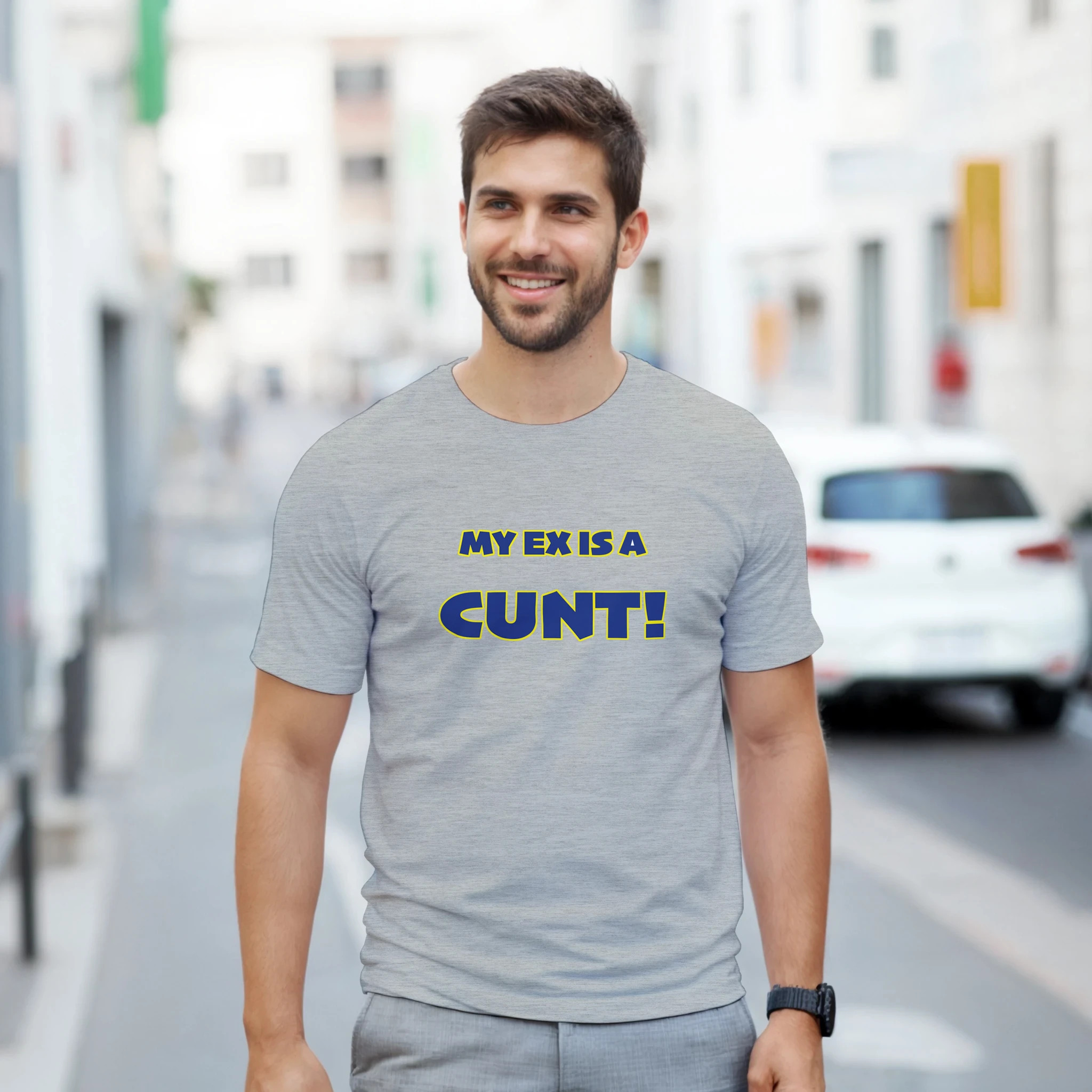 my ex is a cunt adult tshirt novelty light grey 11