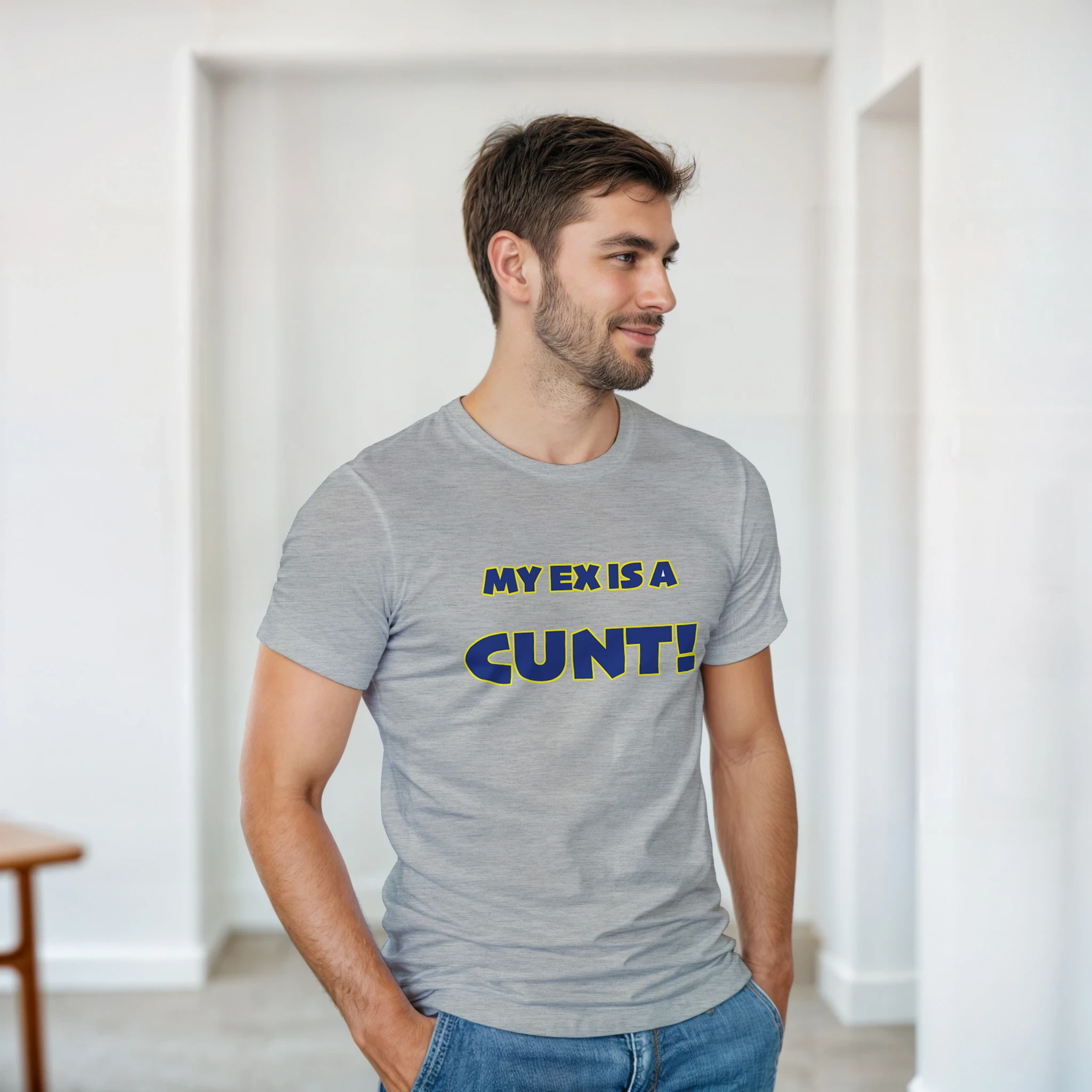 my ex is a cunt adult tshirt novelty light grey 2