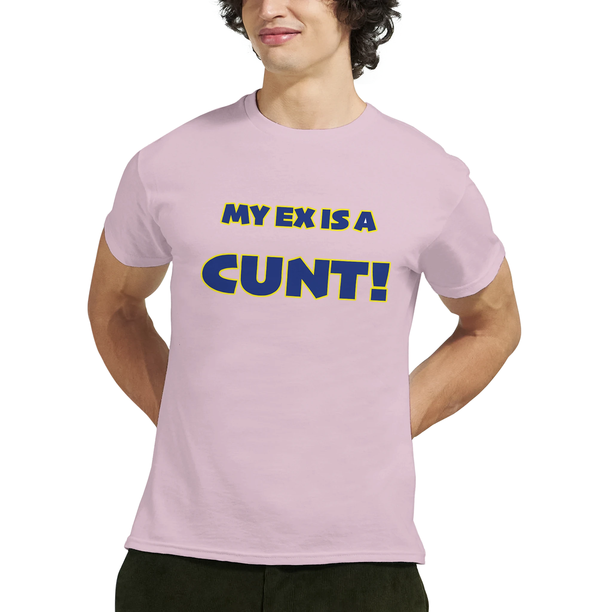 my ex is a cunt adult tshirt novelty light pink