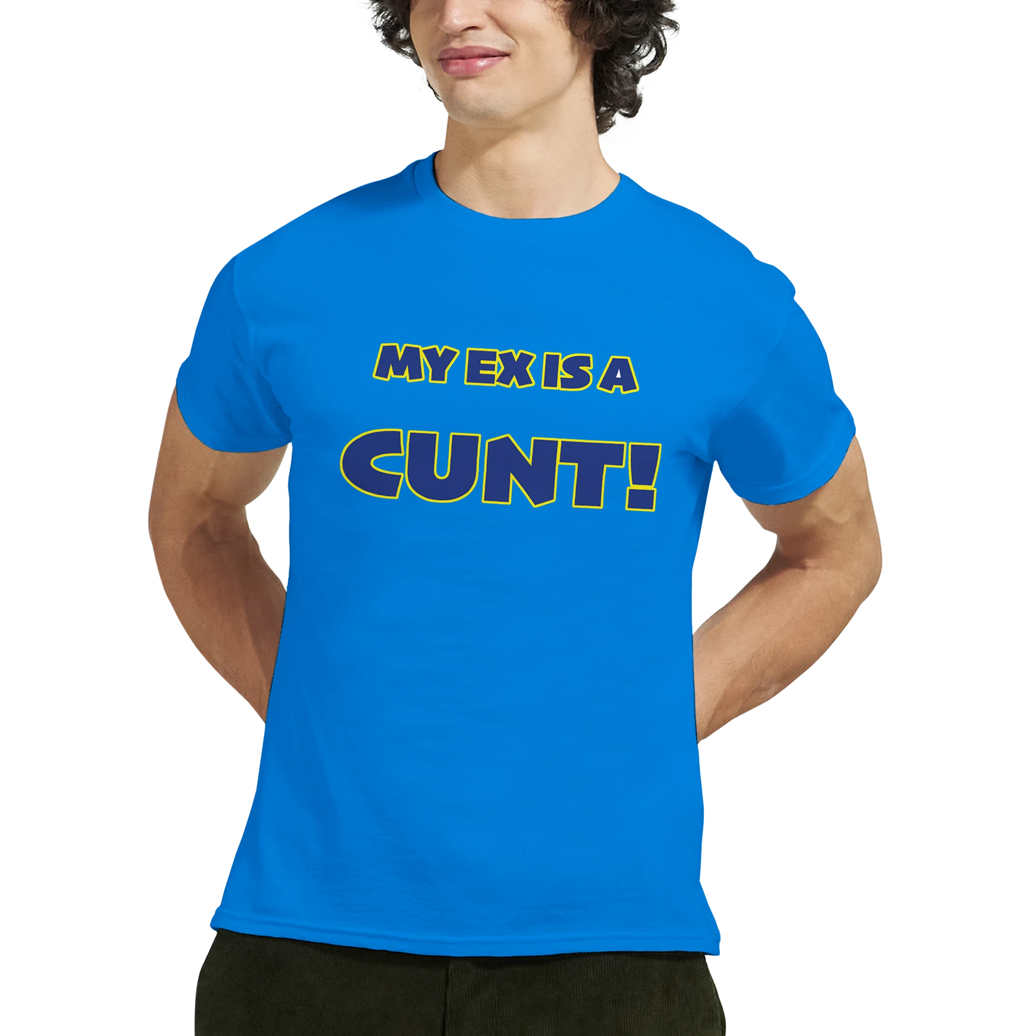 my ex is a cunt adult tshirt novelty royal blue