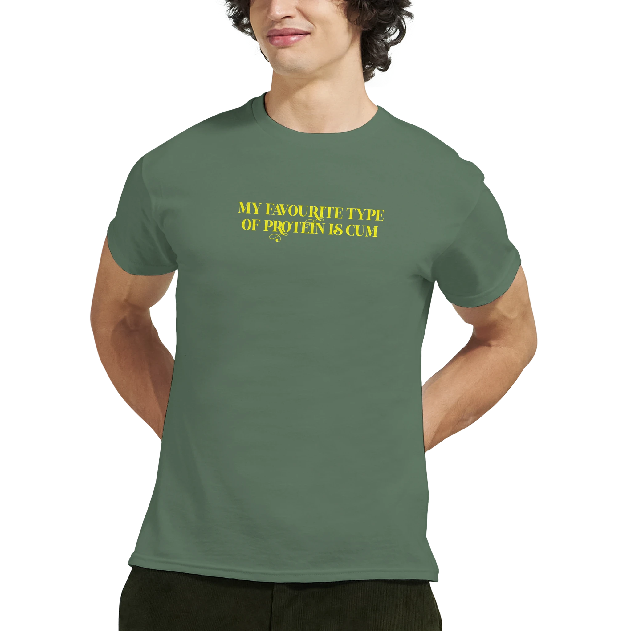 my favourite type of protein is cum adult novelthy tshirt sex military green