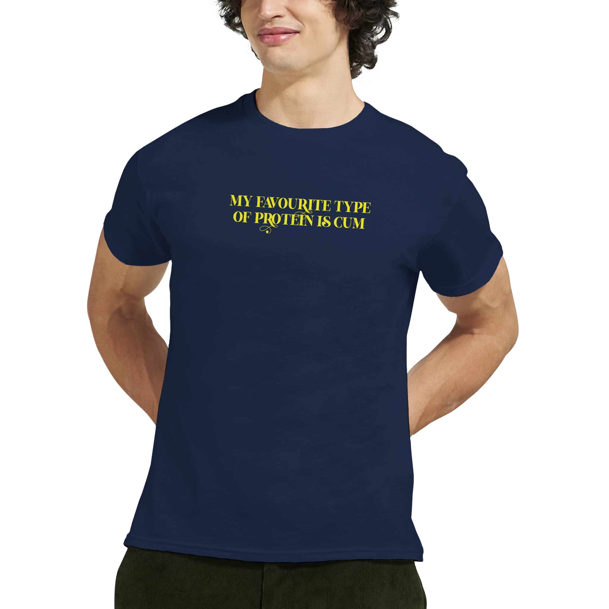 my favourite type of protein is cum adult novelthy tshirt sex navy blue