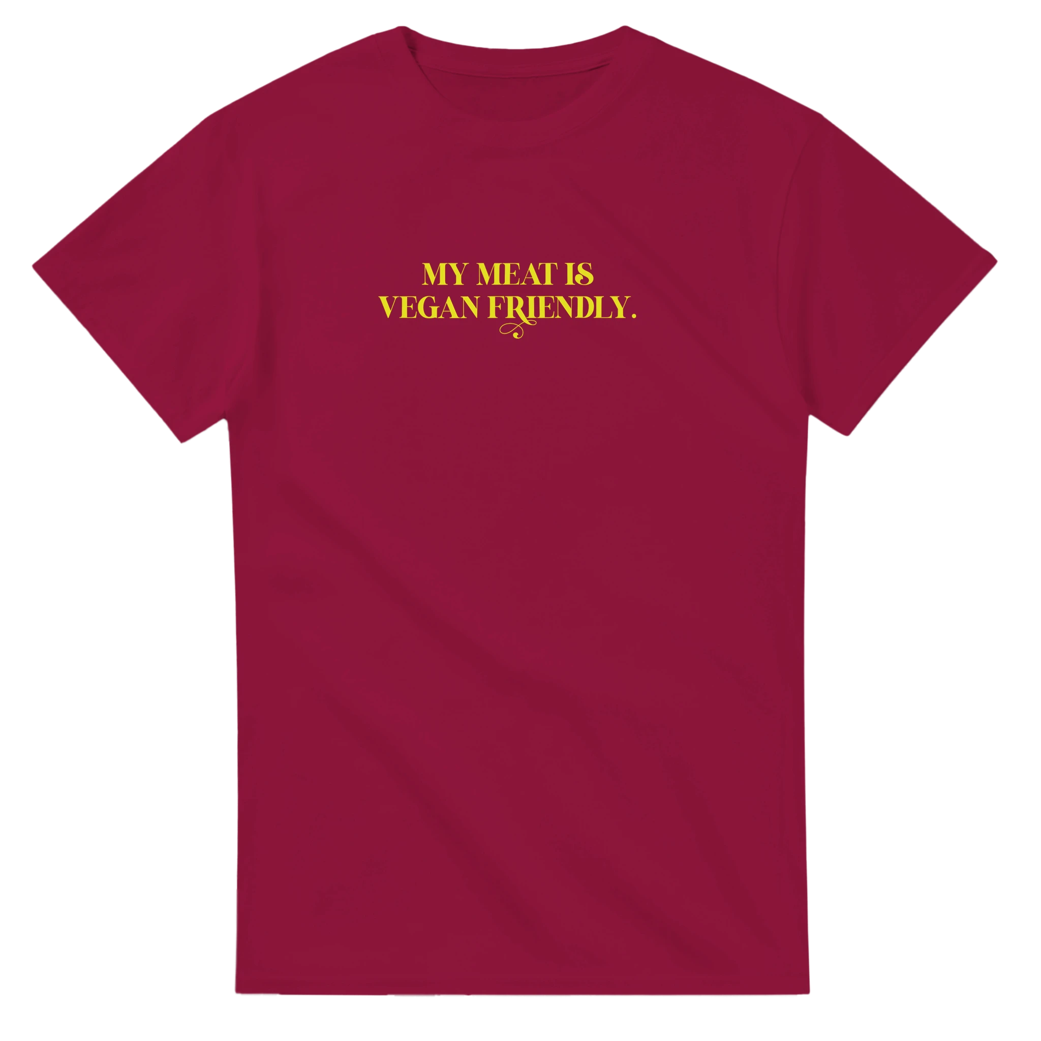 my meat is vegan friendly adult novelty tshirt burgundy 4