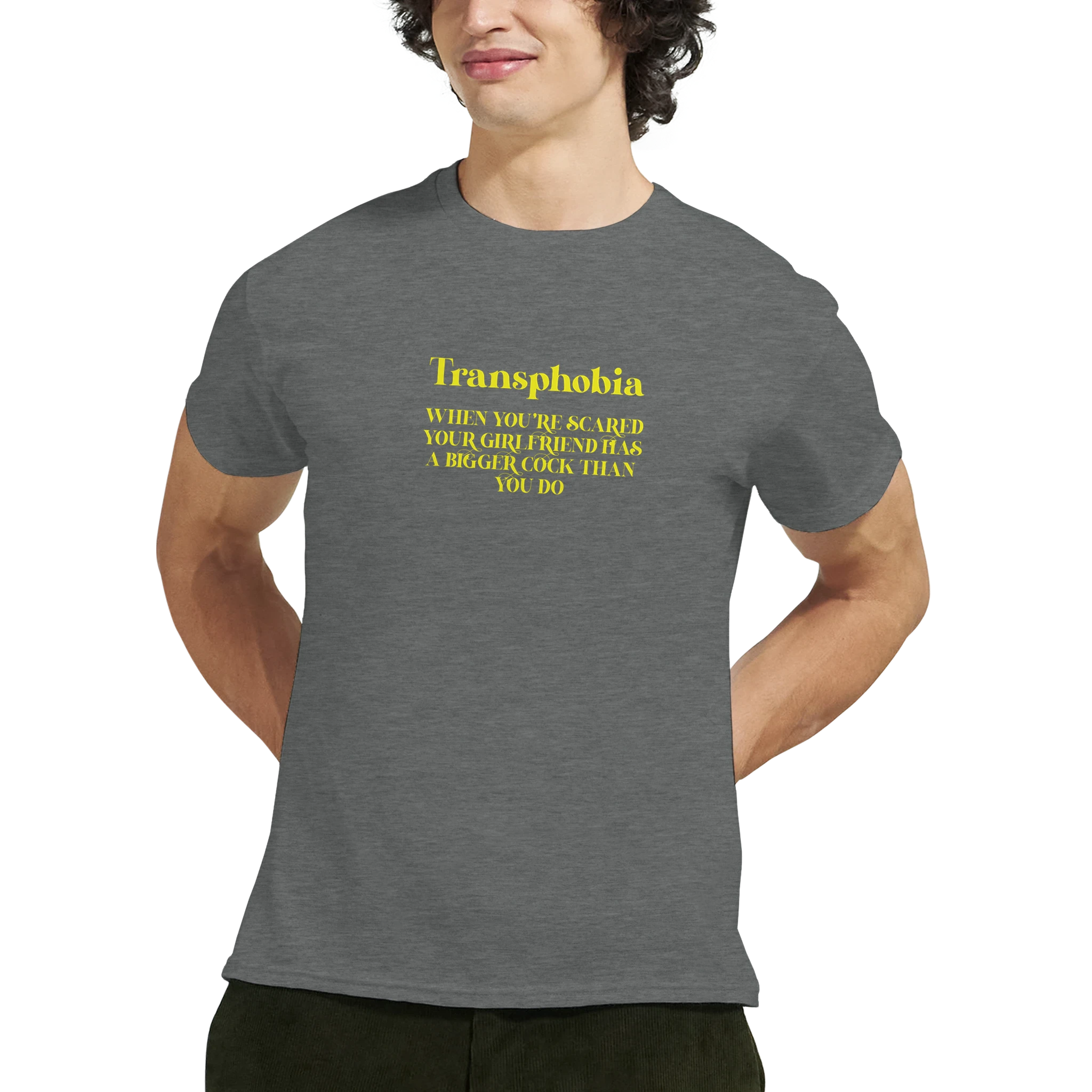 transphobia when you're scared your girlfriend has a bigger cock than you do adult novelty tshirt dark grey 2
