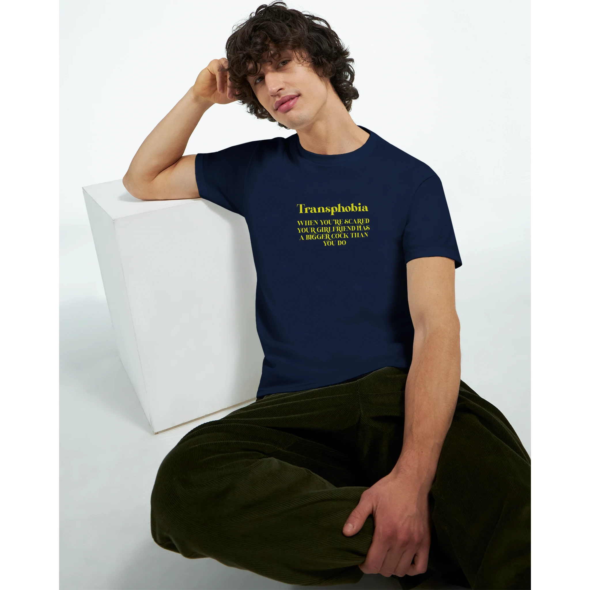 transphobia when you're scared your girlfriend has a bigger cock than you do adult novelty tshirt navy blue 4